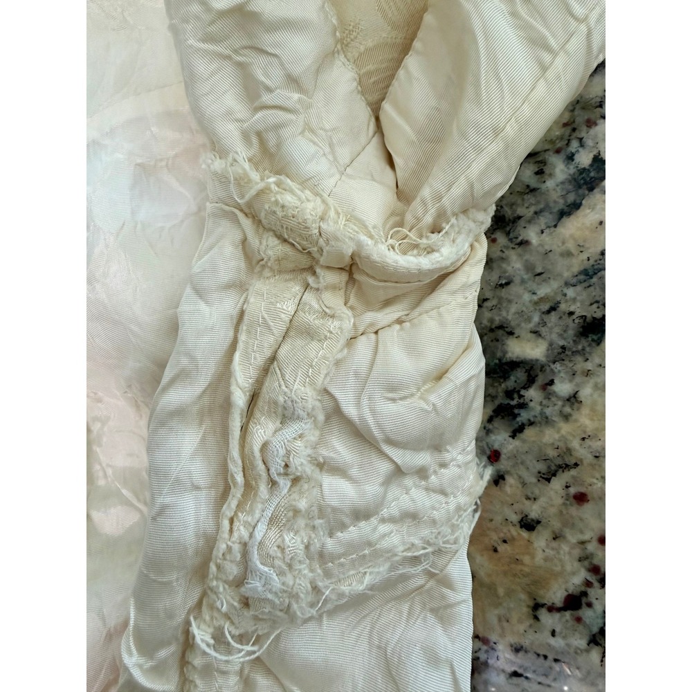 Vintage 1960s Era Ivory Floral Brocade Mandarin Collar Sheath Dress Handmade - Picture 8 of 8